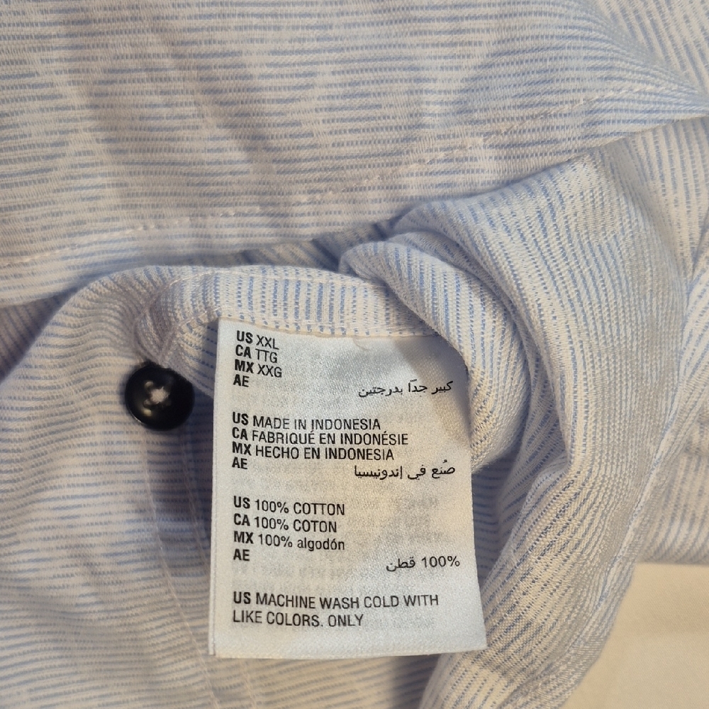Tasso Elba Long Sleeve Button Down Light Blue Mens Dress Shirt XXL - Picture 9 of 14